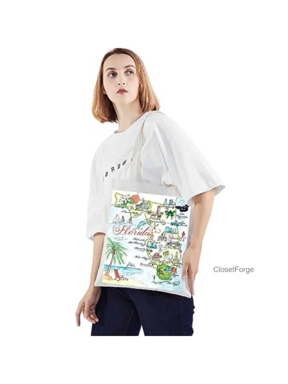 Canvas Tote Bag Waterproof Washable Large Beach Shopping Travel Gym Unisex